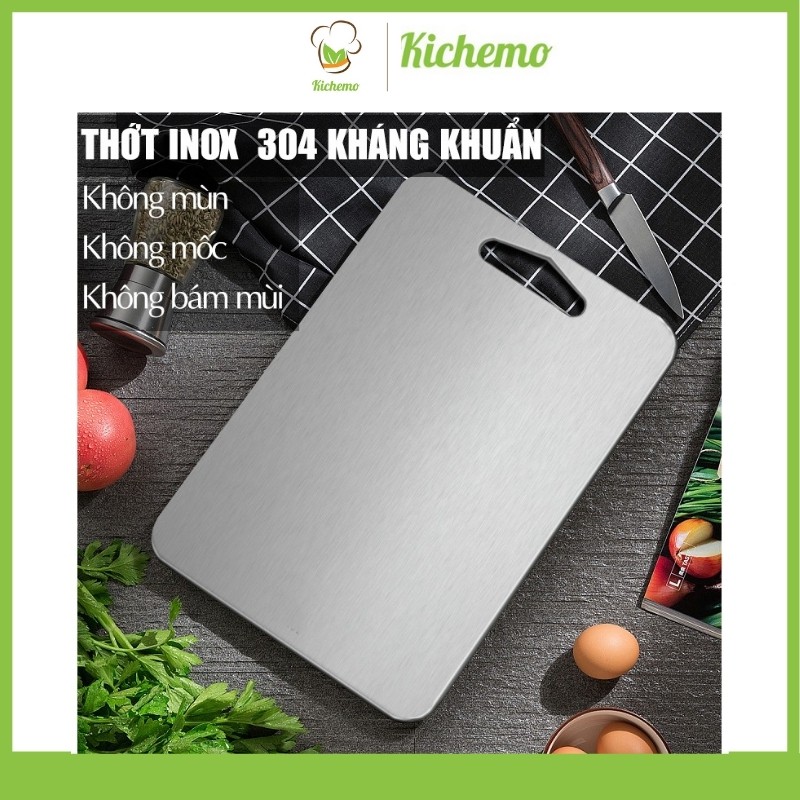 THỚT INOX 304 CAO CẤP SIZE LỚN Kháng Khuẩn Cường Lực- Vệ Sinh Dễ Dàng- Rã Đông Nhanh - Chống Ẩm Mốc