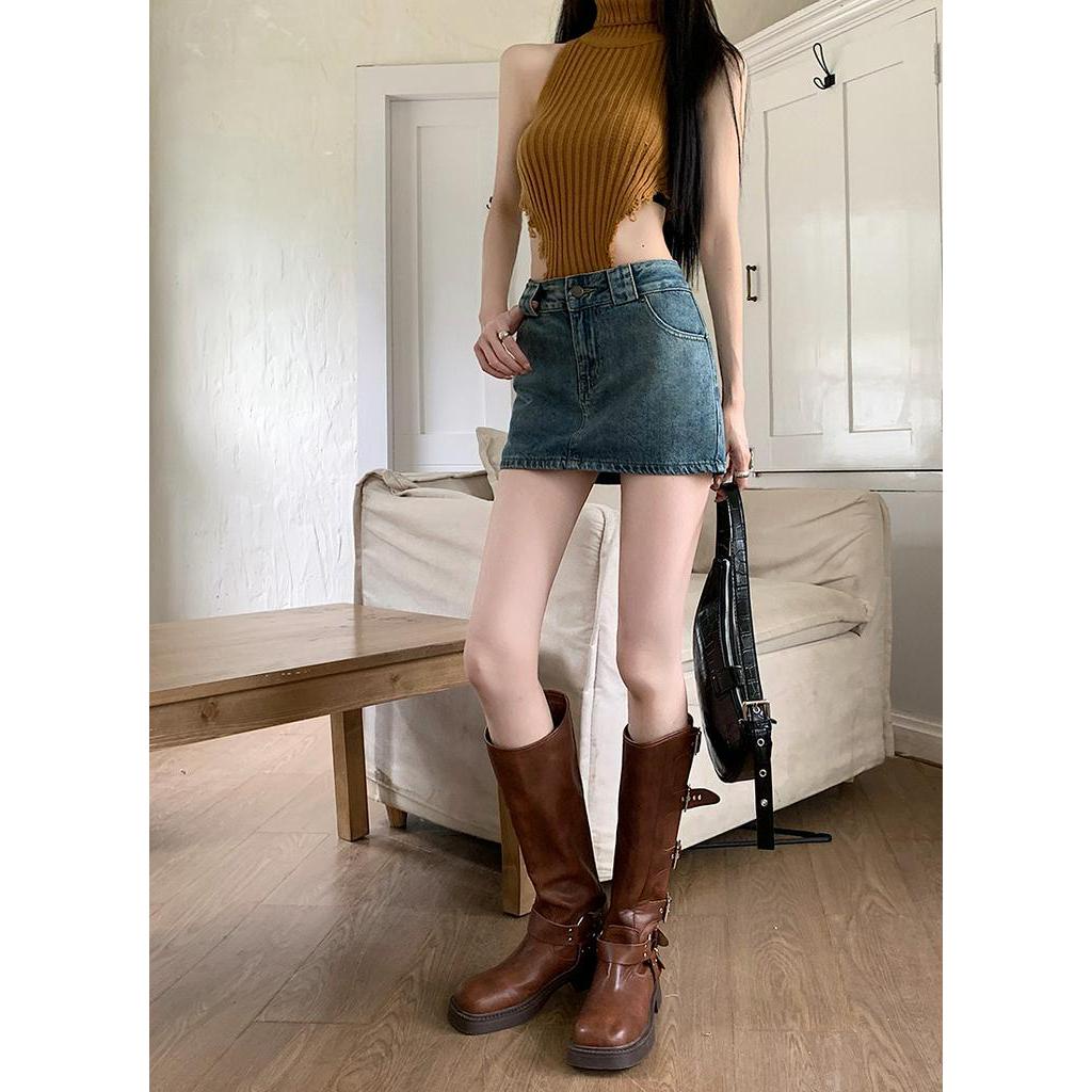 Chân Váy Denim Chữ a Lưng Thấp Phong Cách Mới Mùa Hè 63097