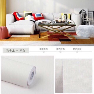 5m giấy dán tường trắng sần keo sẵn khổ 60cm