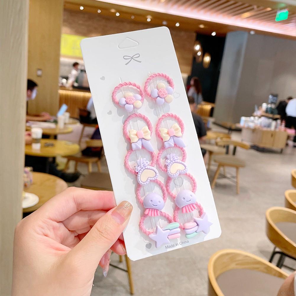 Set 10 Dây Cột Tóc Cỡ Lớn Phong Cách Hàn Quốc Dễ Thương Dành Cho Bé Gái