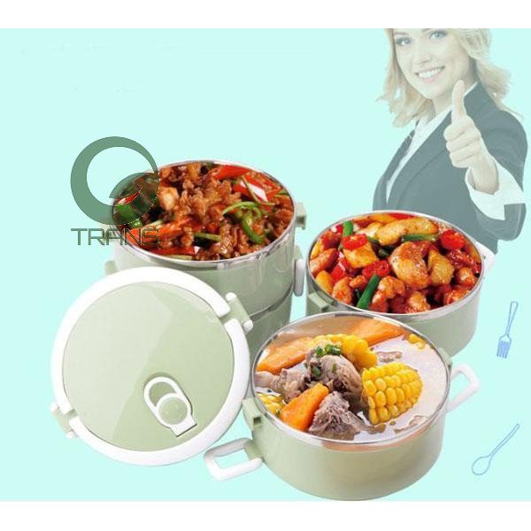 HỘP ĐỰNG CƠM VĂN PHÒNG LÕI INOX GIỮ NHIỆT 4 NGĂN [CẶP LỒNG] (HOT)