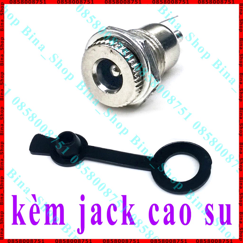 Jack sạc DC 5.5x2.1 / 5.5x2.5 kim loại jack cao su chống nước (tự chọn)