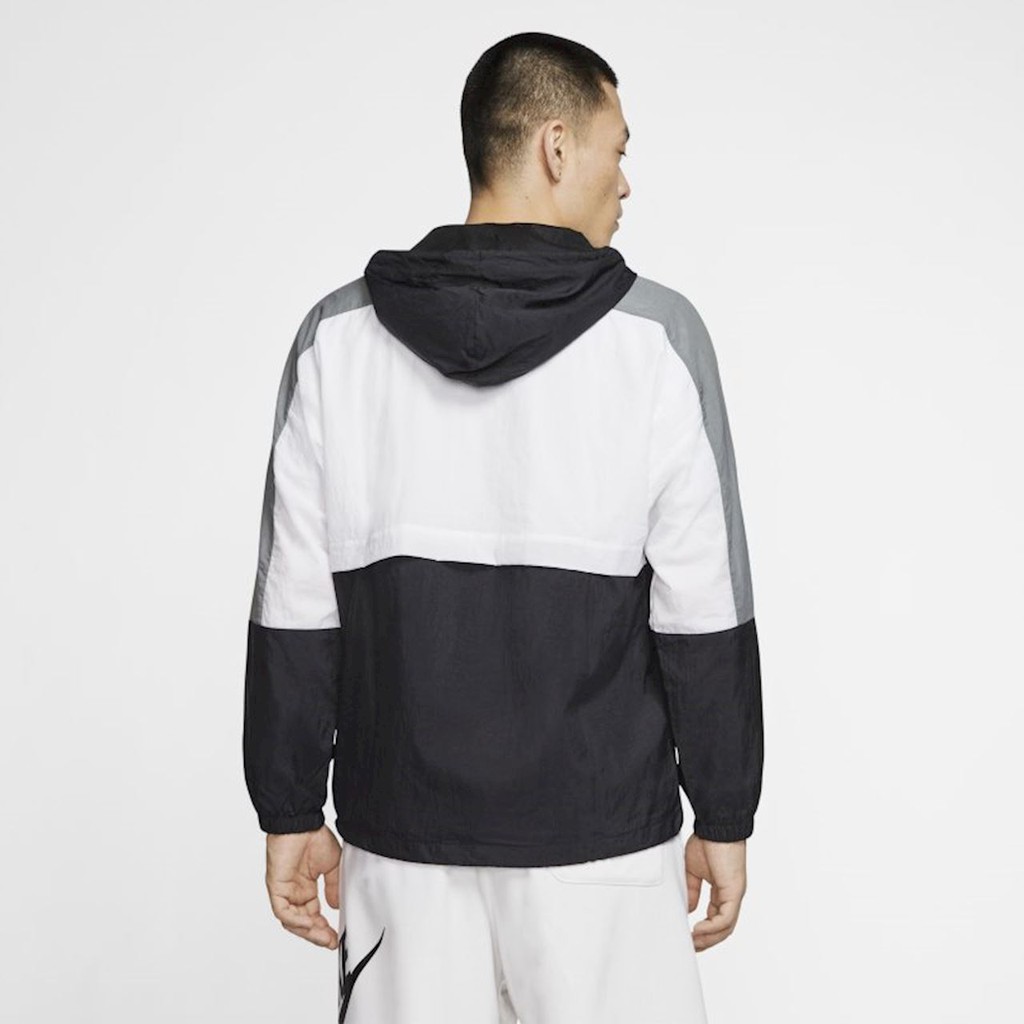 [HÀNG_CHÍNH_HÃNG] ÁO KHOÁC NIKE COLOUR BLOCK RETRO WOVEN JACKET - ĐEN / TRẮNG / XÁM