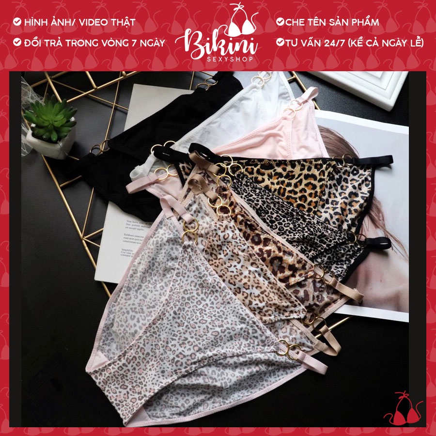 👙❣️ Quần lót lụa nữ da beo cạp khuy gợi cảm freesize dưới 55kg BC079