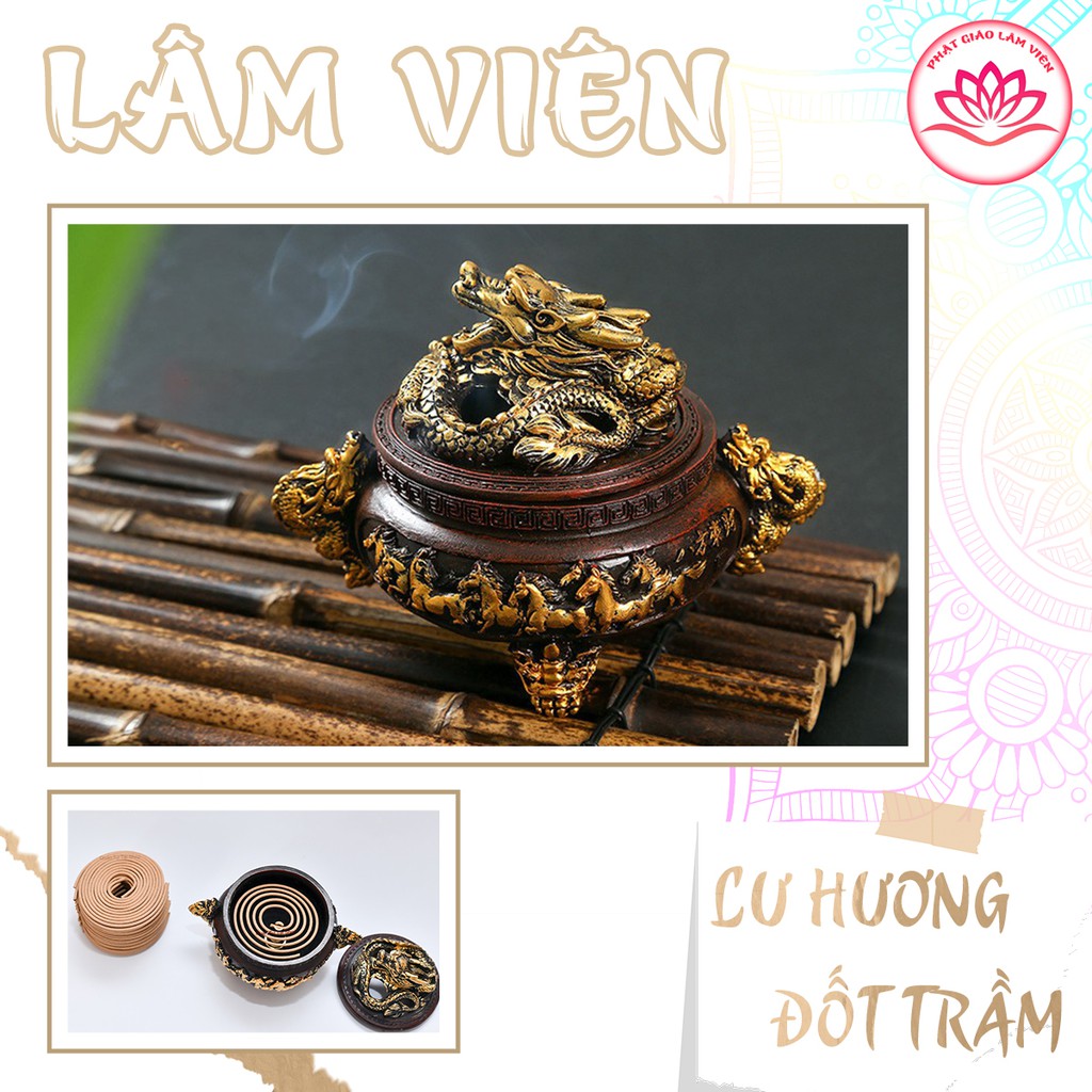 Lư Hương Đốt Trầm,Họa Tiết Đỉnh Rồng Ngự- Mã Đáo Thành Công,Lư Hương Như Ý Shop Lâm Viên