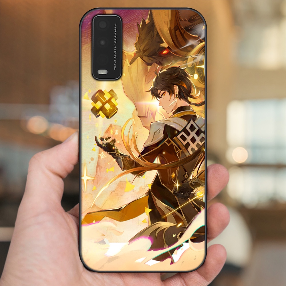 Ốp lưng Vivo Y20, Y20s, Y12s viền đen in hình Zhongli Genshin Impact