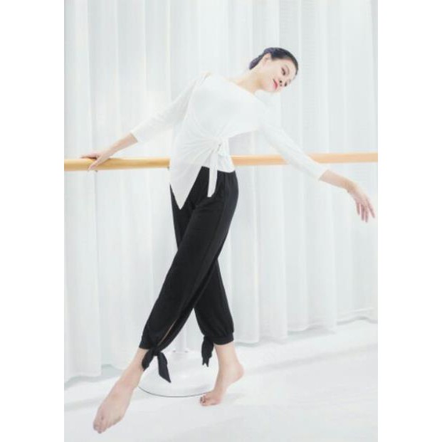 Áo tập múa xẻ vai nơ bụng | Trang phục múa cổ trang A52 - [ Đồ Múa Đương Đại Lotus - ORDER 15 Ngày ]