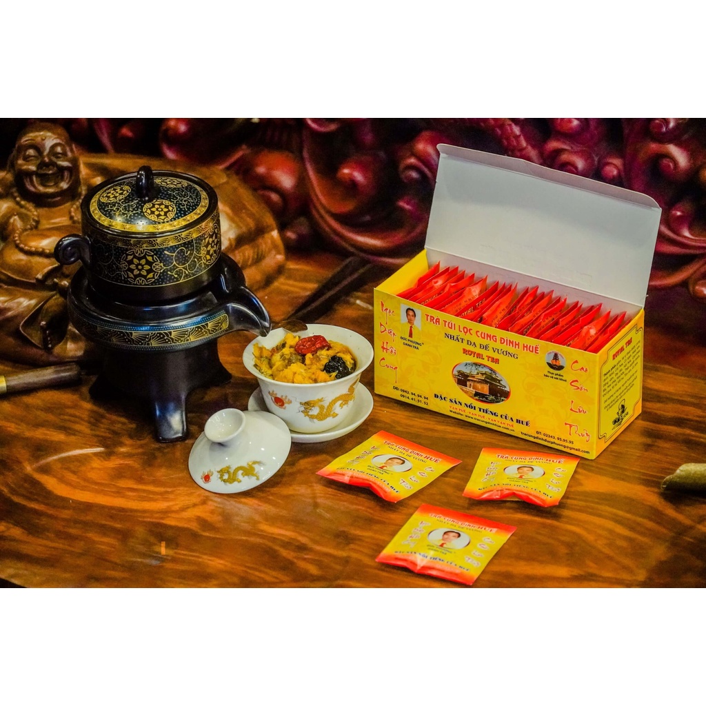 [Hộp 75g (30 túi)] TRÀ CUNG ĐÌNH HUẾ TÚI LỌC [VN] ĐỨC PHƯỢNG Royal Tea Bags
