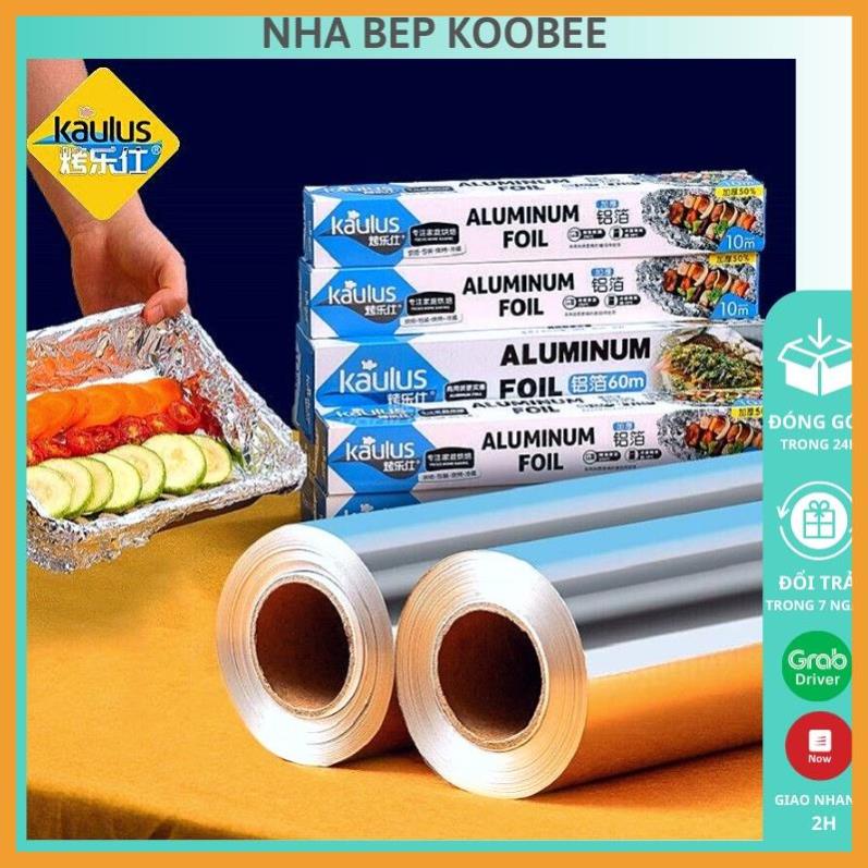 Cuộn giấy bạc nướng nhôm KAULUS bọc thực phẩm dùng cho nồi chiên không dầu, lò nướng (NB52)