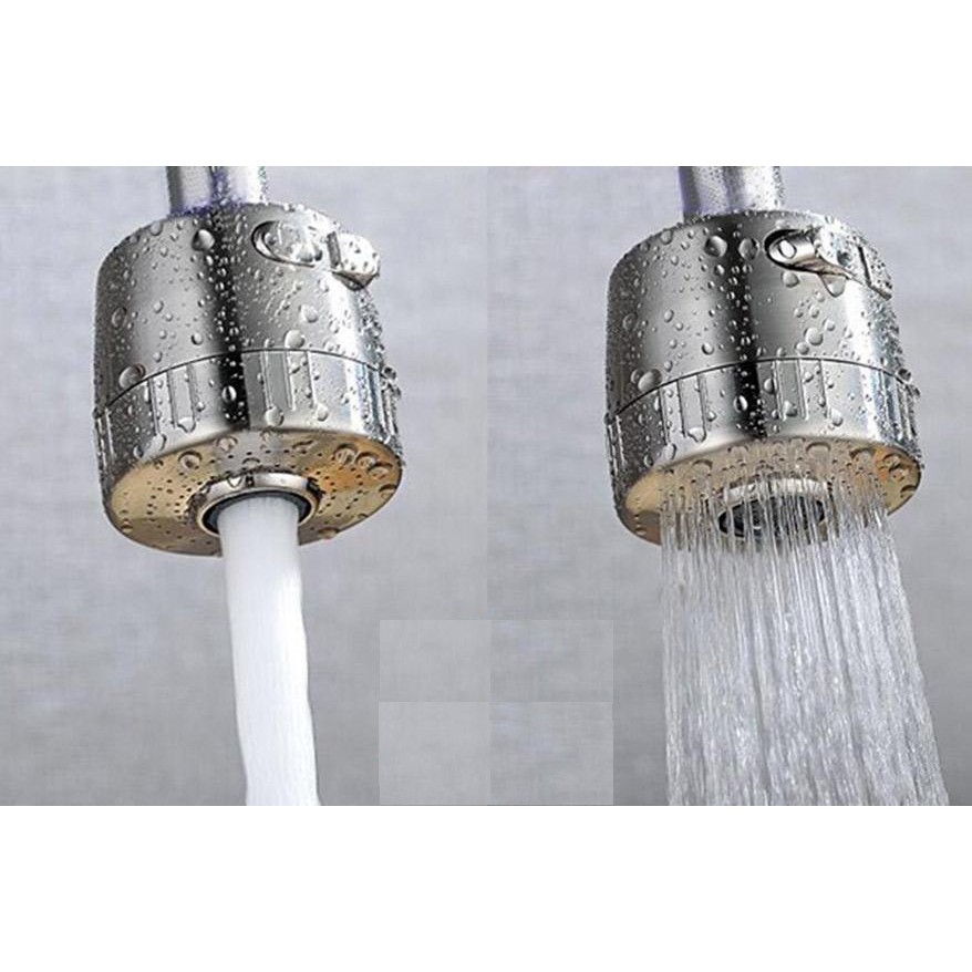 Vòi chậu rửa chén bát lạnh  inox 304 thân bẻ lò xo dẻo, 2 chế độ nước, đầu vòi tăng áp