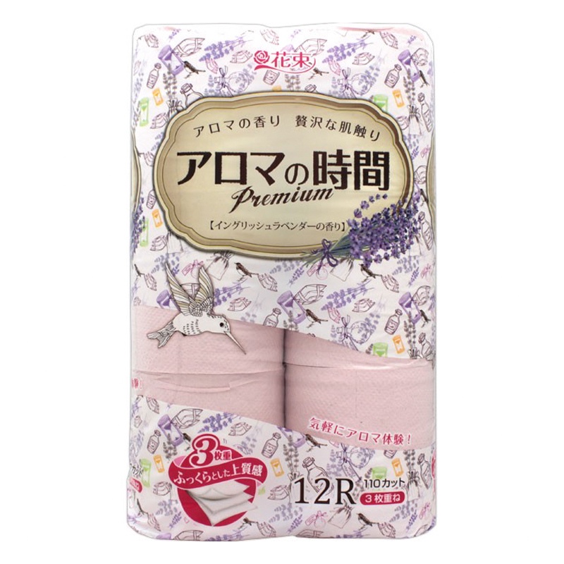 Lốc 12 cuộn giấy vệ sinh Marutomi Aroma Time hương lavender