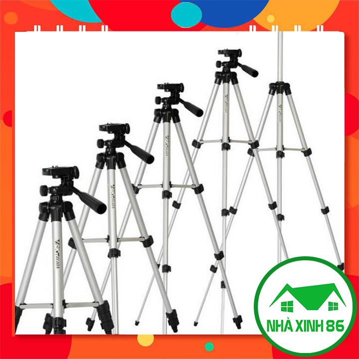 Gậy Tripod chụp ảnh 3 chân cao 1m2 l Chân gậy chụp ảnh Tripod 3110 tự đứng khung nhôm, chân cao su chống trơn trượt