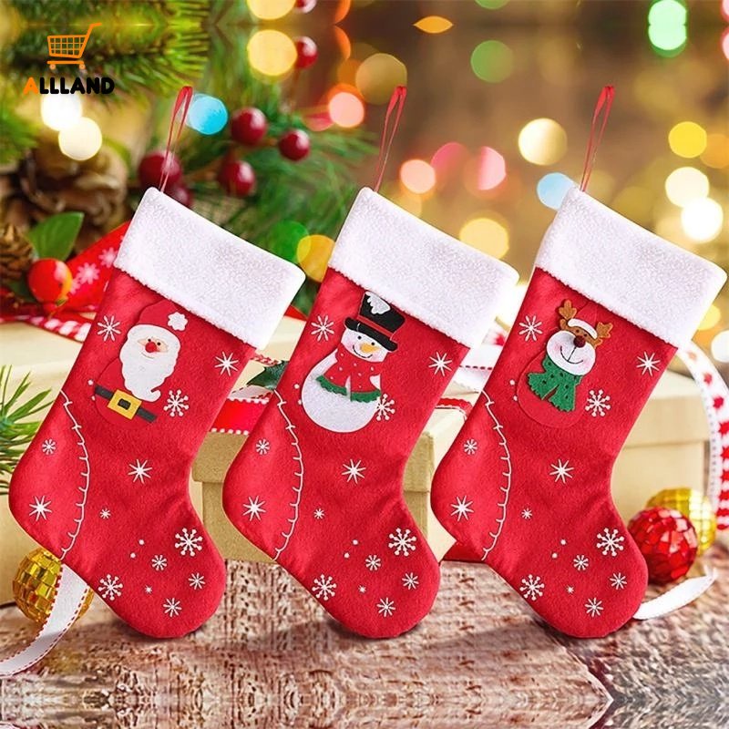 1 Chiếc Vớ Giáng Sinh Kích Thước Lớn Trọng Lượng Nhẹ Hình Bông Tuyết / Túi Quà Trang Trí Nhà Cửa