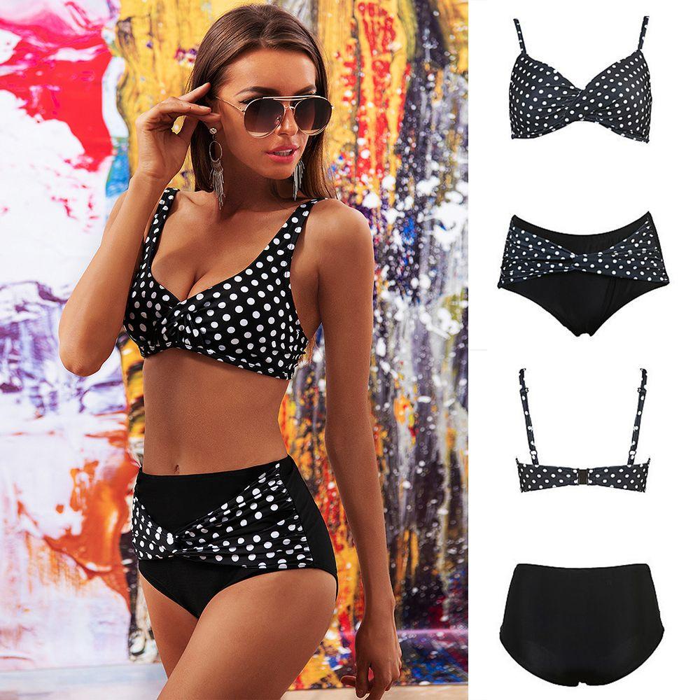 MAG Bikini Lưng Cao Hoạ Tiết Chấm Bi Plus Size