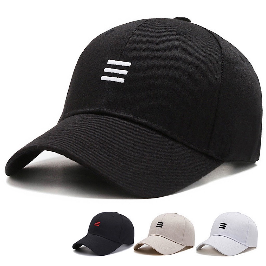 Mũ lưỡi trai thêu dấu ba gạch, nón kết nam nữ form unisex phong cách ulzzzang Hàn Quốc cá tính năng động vải kaki cotton