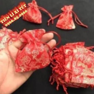 [Combo 2 túi] Túi gấm đỏ Long Phụng sum vầy may mắn , dùng đựng trang sức hoặc bỏ dụng cụ phong thủy