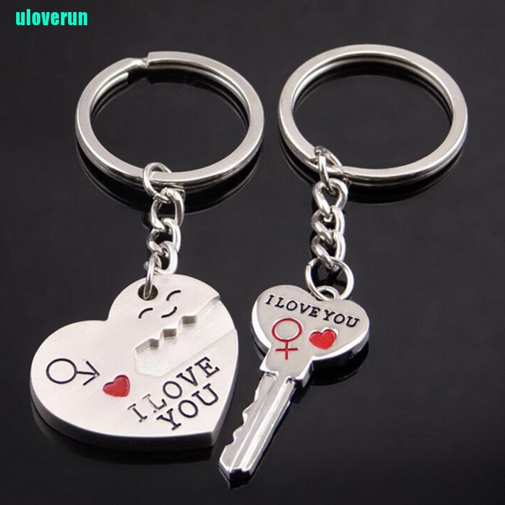 Set 2 Móc Khóa Hình Trái Tim Thời Trang Lãng Mạn