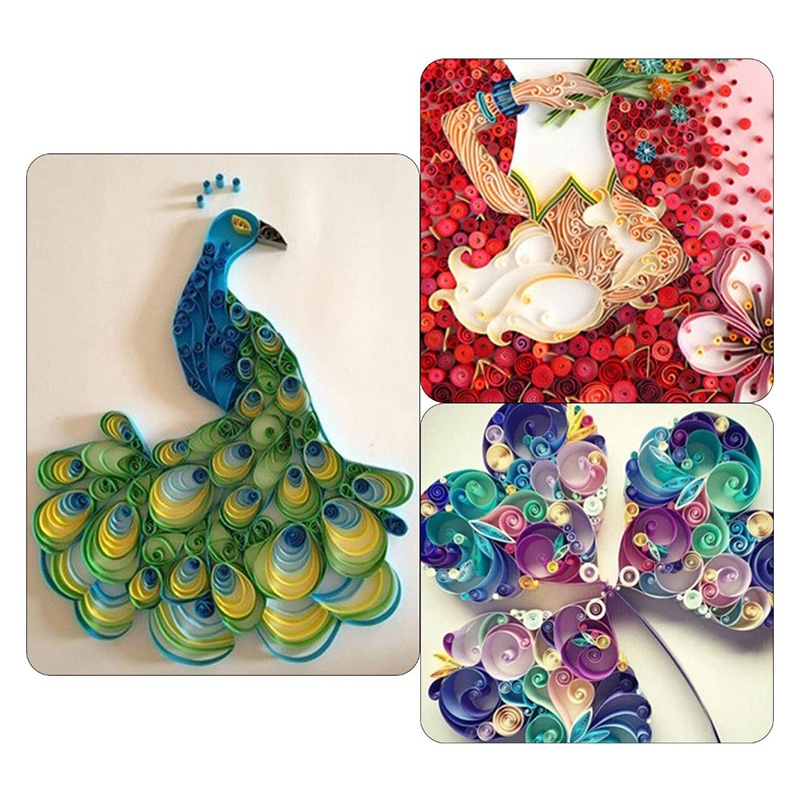 Bộ Giấy Quilling 45 Màu 900 Dải Kèm Dụng Cụ Làm Đồ Thủ Công Diy Trang Trí Nhà Ở