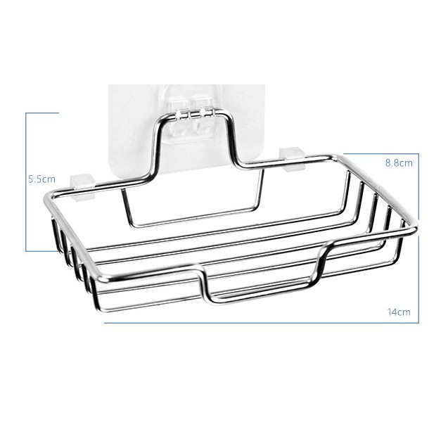 Khay Kệ Inox dán tường để xà bông phòng tắm siêu dính