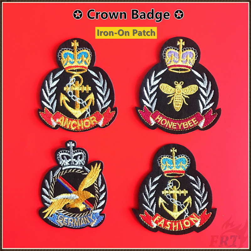♚ Sticker Ủi Thêu Hình Vương Miện Phong Cách retro ♚ 1pc Tự May Tự Làm Trên Sắt Trên Các Bản Vá Lỗi