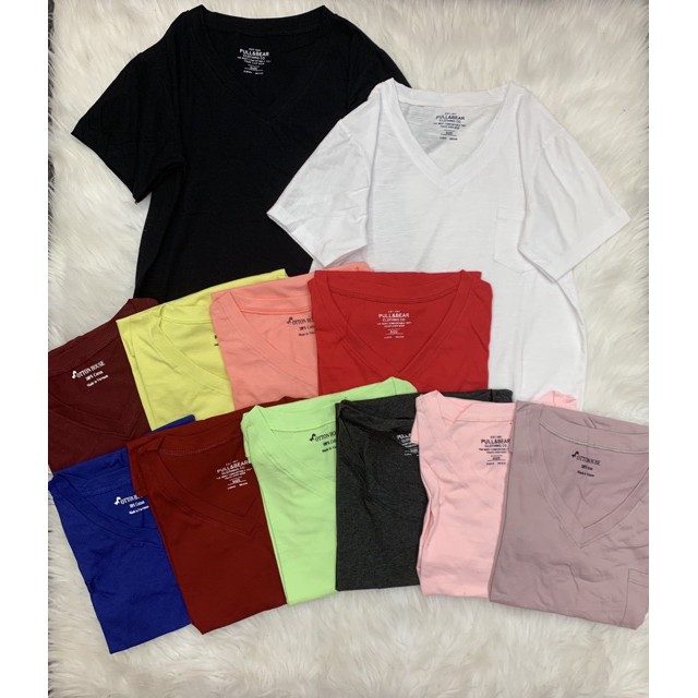 Áo thun giấy [Mua 2 giảm 10%] cổ tim có túi - cherrystore1996 | BigBuy360 - bigbuy360.vn