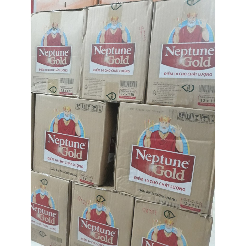 Thùng 12 Chai 1 Lít Dầu Ăn Neptune Gold