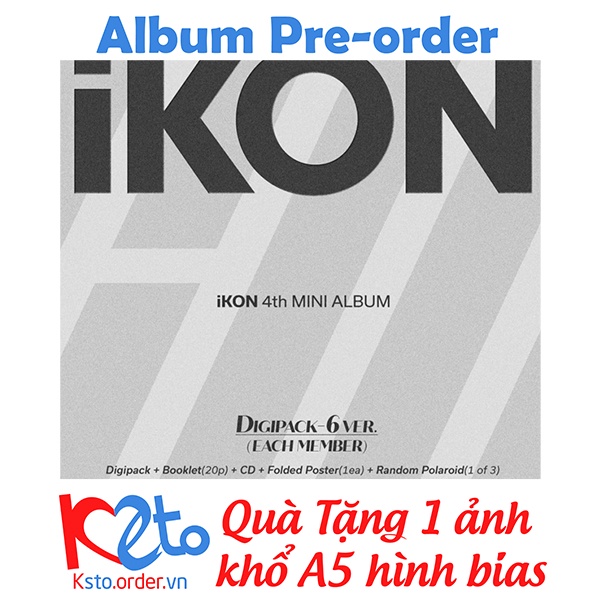 Album iKON - FLASHBACK (digipack) + Quà 1 ảnh khổ A5 hình bias (ghi chú khi đặt hàng)