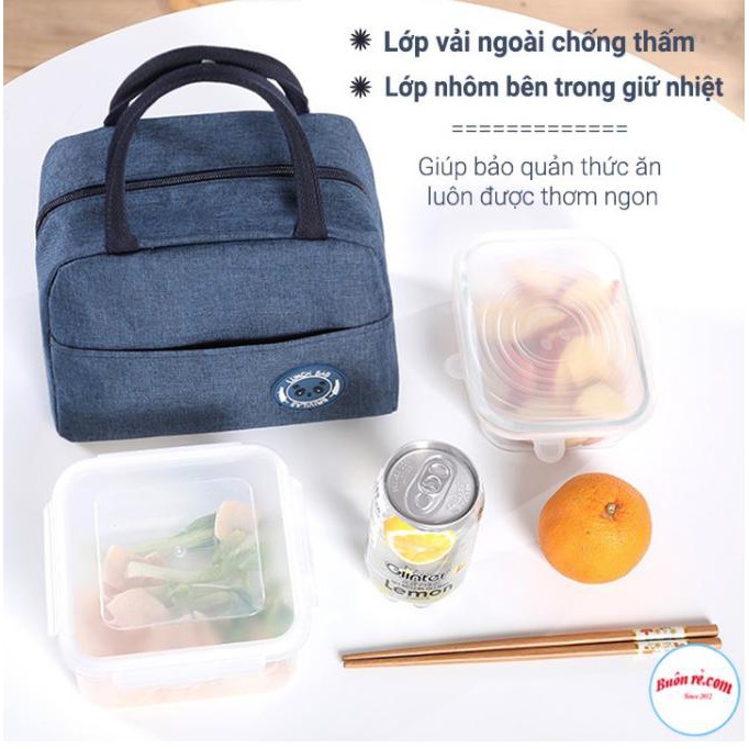 Túi đựng hộp cơm/Luchbag giữ nhiệt cao cấp chống nước,họa tiết trơn dựng đồ ăn,bình sữa,đồ ăn ... -TÚI GIỮ NHIỆT TRƠN