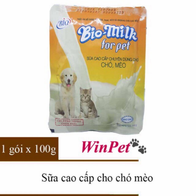 BIO MILK - SỮA BỘT CAO CẤP CHUYÊN DÙNG CHÓ MÈO 100gr