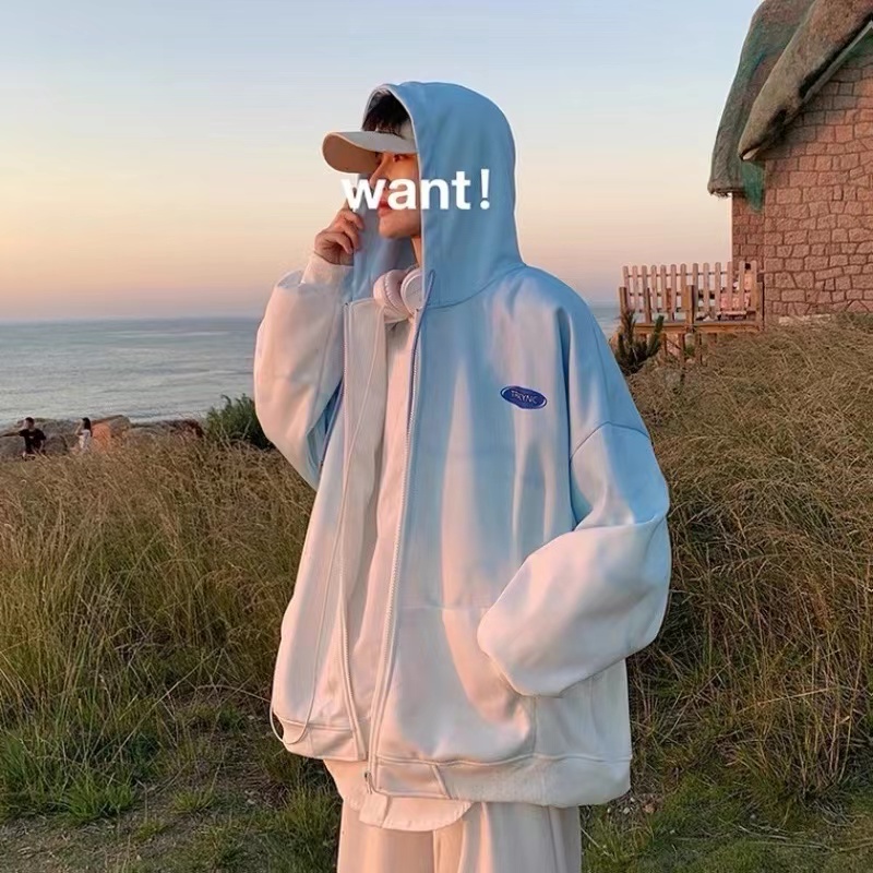 Áo Khoác Bóng Chày Có Nón Màu Gradient Thời Trang Hàn Quốc Cho Cặp Đôi áo khoác hoodie cặp áo khoác nỉ bông áo khoác hoodie bông đồ đôi