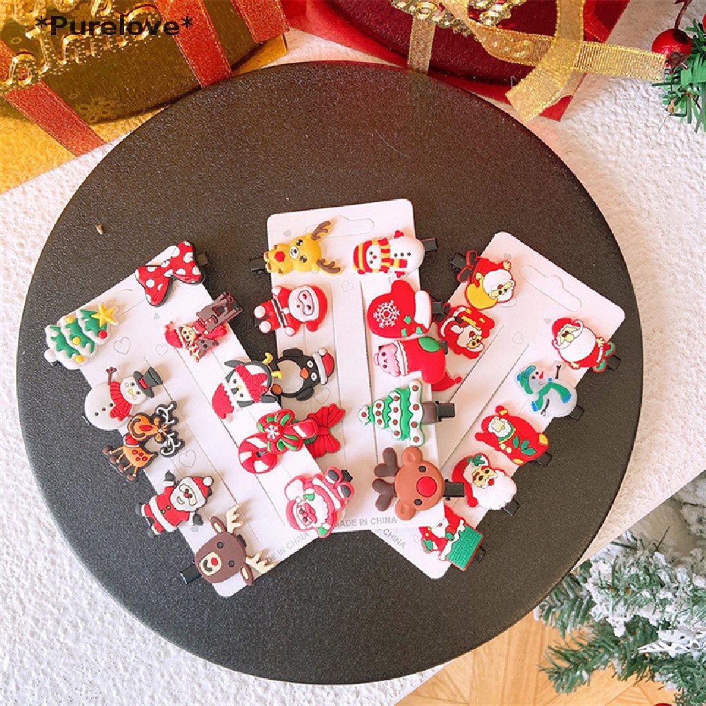 Set 10 Kẹp Tóc Hình Cây Thông Giáng Sinh Dễ Thương Xinh Xắn