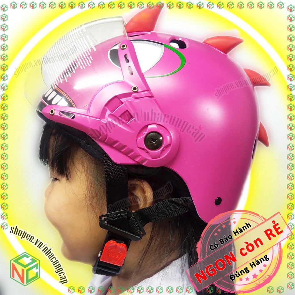 Mũ Nón Bảo Hiểm Cho Bé Trẻ Nhỏ & Người Lớn - Kiểu Dáng Khủng Long Đang Hot Trên Thị Trường  - NHK-NBHKL