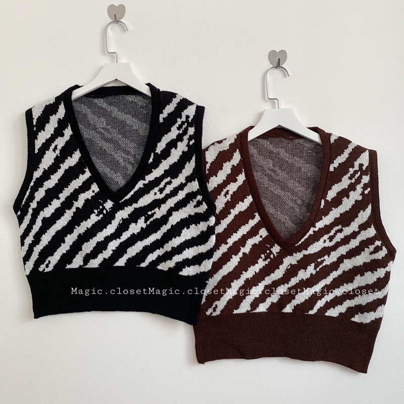 Áo Gile Nữ Hoạ Tiết Ngựa Vằn Cho Nữ Ullzang | BigBuy360 - bigbuy360.vn