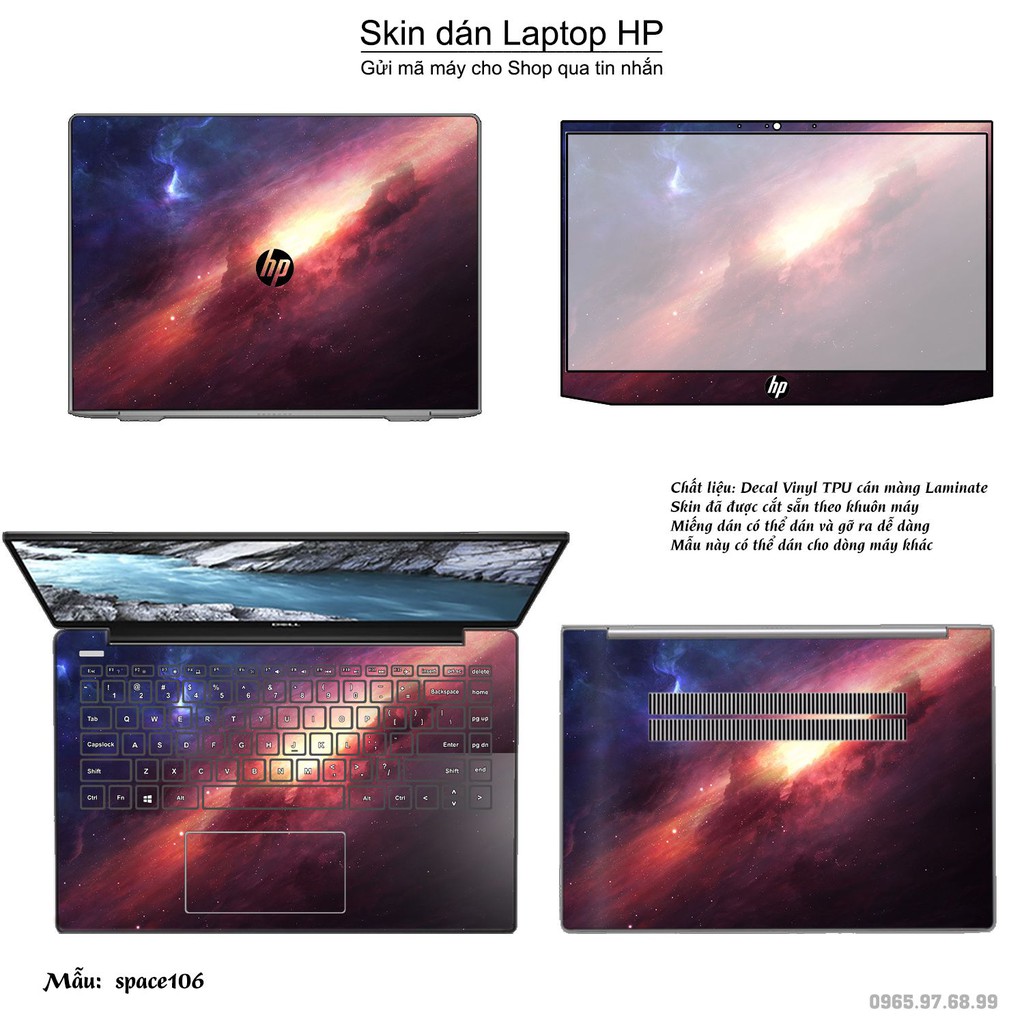 Skin dán Laptop HP in hình không gian nhiều mẫu 18 (inbox mã máy cho Shop)