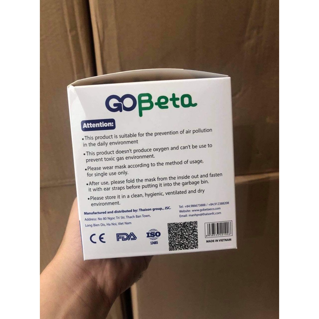 Khẩu trang N95 Gobeta - 5 Lớp Hàng Xuất (hộp 20 cái)