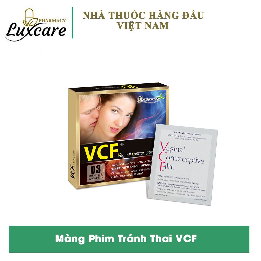 Màng Phim Tránh Thai VCF - Nhập Khẩu Từ Mỹ Hộp 3 Vỉ