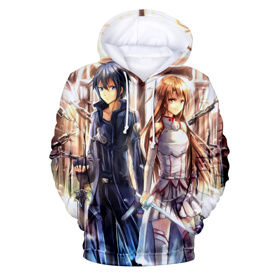 Áo Hoodie In Họa Tiết Hoạt Hình Sword Art Online 3d Thời Trang Harajuku 2021