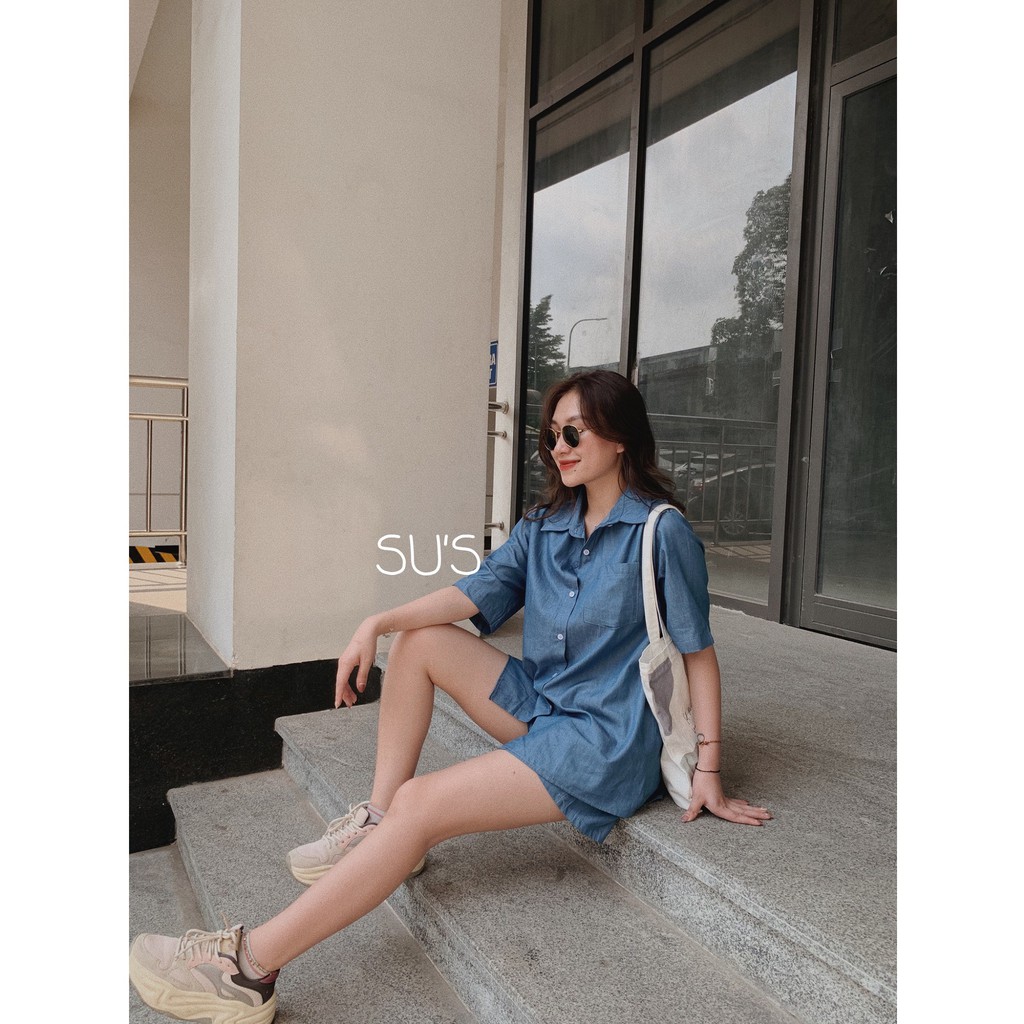 [Mã FAGREEN245 giảm 10% tối đa 30K đơn 99K] Set áo sơmi cộc tay kèm quần sooc S146 SUSTORE | BigBuy360 - bigbuy360.vn