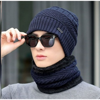 Nón len khăn choàng nam mũ len nam khăn quàng cổ y hình