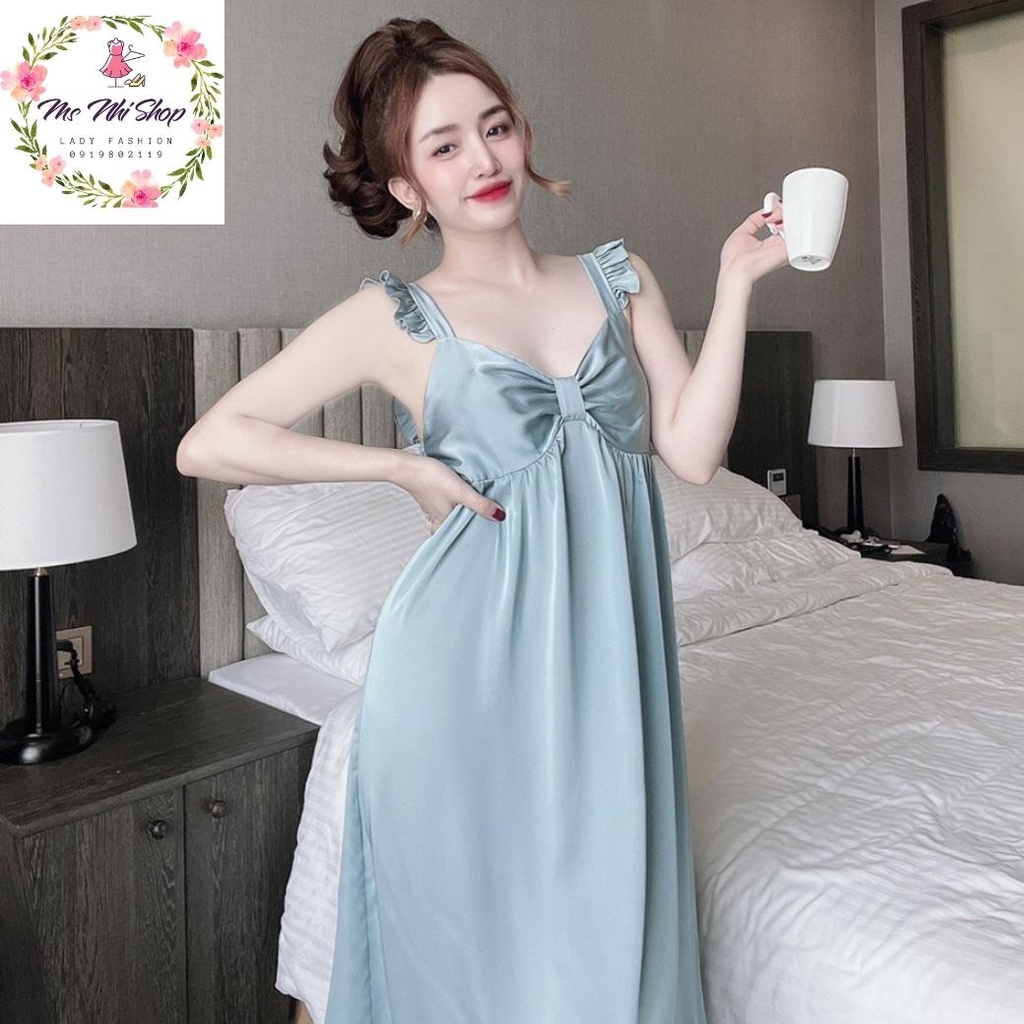 Đầm ngủ tay cánh tiên nhúng ngực dễ thương