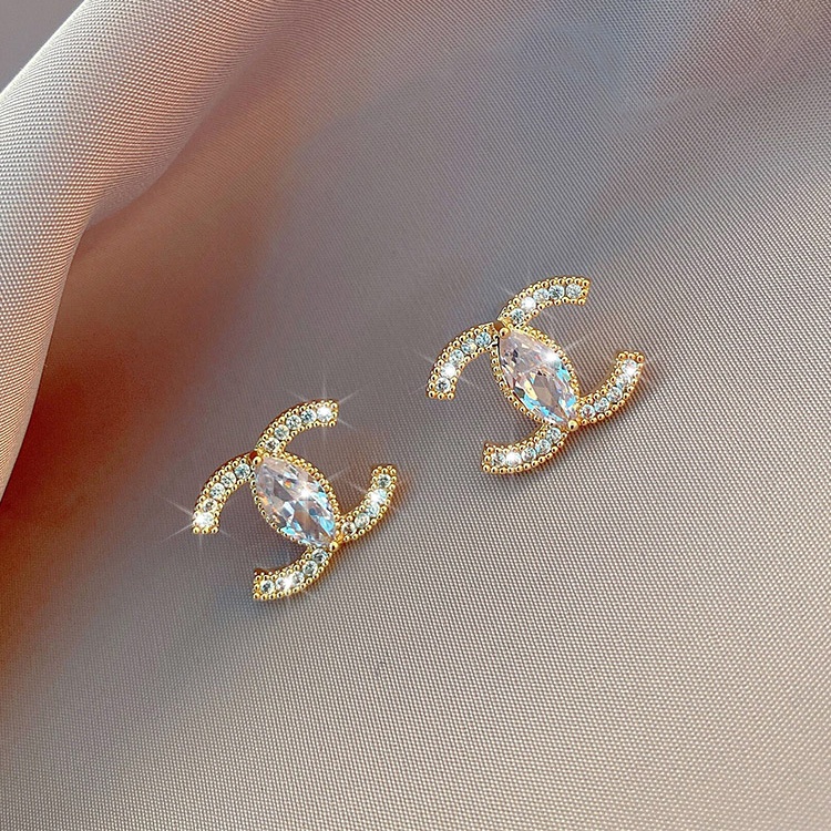 New Double C-shaped 925 Silver Earrings For Women