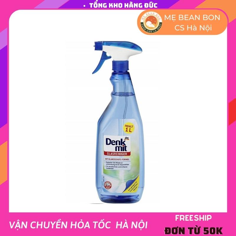 Nước xịt lau kính, màn hình ti vi, gương Denkmit glasreiniger 1 lít của Đức sạch nhanh toàn không độc hại - mẹ bean bon