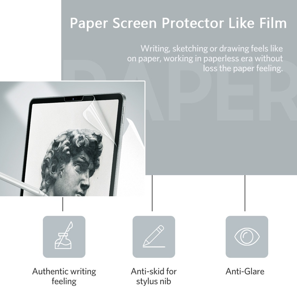 【buy 1 free 1】Dán màn hình iPad Paperlike Paper-like Chống vân tay. Ghi Chép-Viết-Vẽ như giấy . cho Apple iPad air 10.9 10.2 9.7 mini 7.9 Pro10.5 11 12.9