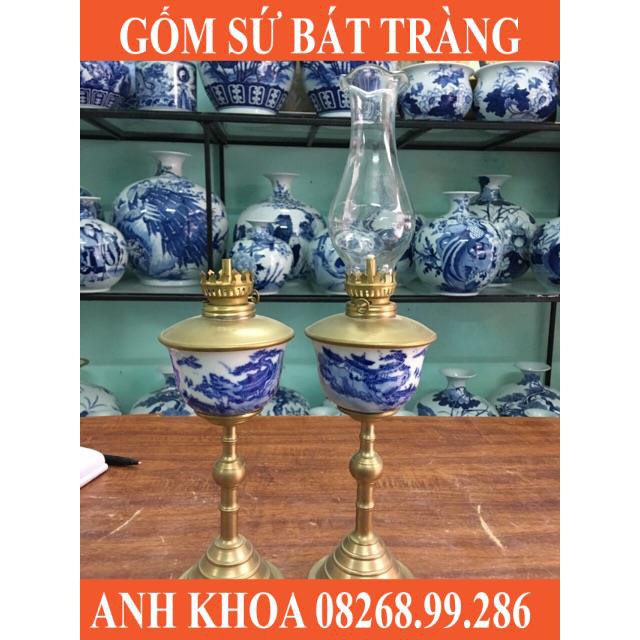 Đèn Tống Bé  Vẽ Trúc Lâm Thất Hiền - Gốm sứ Bát Tràng Anh Khoa