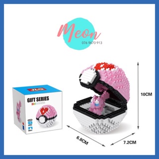 Đồ chơi xếp hình bóng Pokeball màu Hồng - 300- 450 pcs - size M
