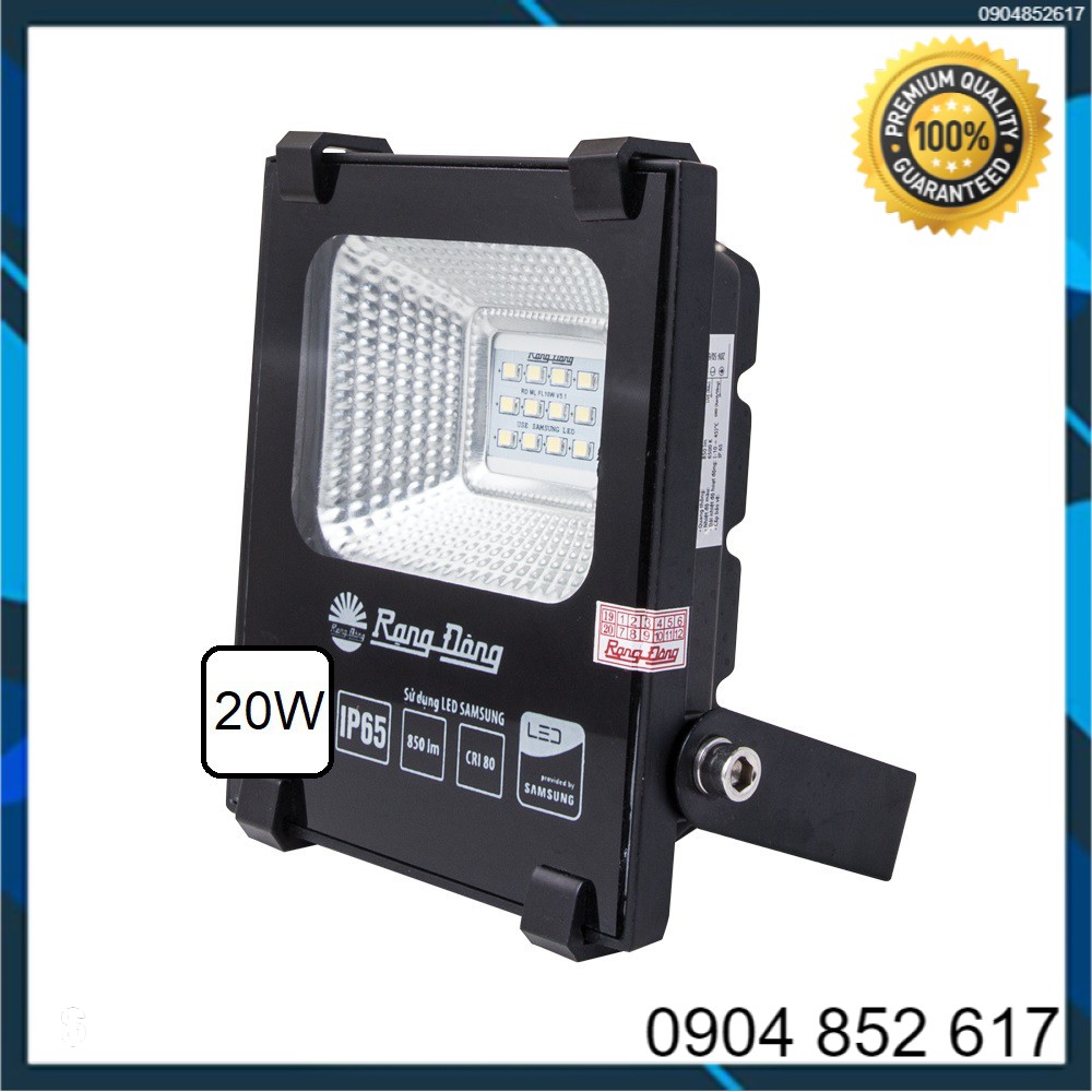 Đèn pha LED 20W Rạng Đông IP 65, chống bụi, chống nước, chipLED Samsung