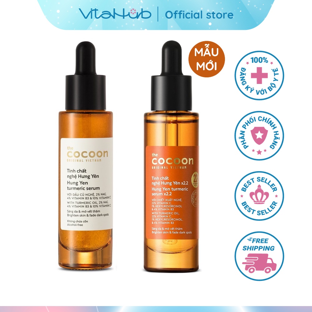 Tinh chất nghệ Hưng Yên Cocoon Turmeric Serum sáng da chuyên sâu và mờ vết thâm 30ml