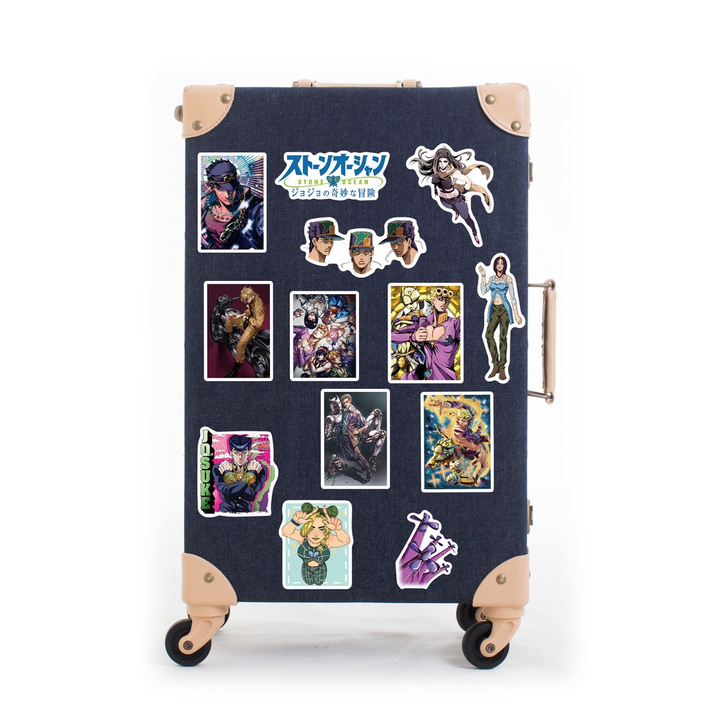 Set 50/25/10 Miếng Dán Trang Trí Ván Trượt/Laptop/Điện Thoại Hình Anime JoJo's Bizarre Adventure Stone