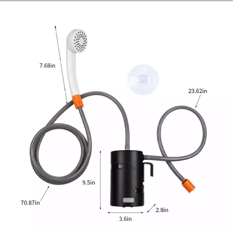 Vòi sen dã ngoại chạy pin xạc tích hợp 4400 mAh