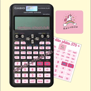Sticker nút dán phím casio màu hồng máy tính casio fx 570 vn plus 2nd edition